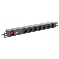 Listwa Zasilająca Rack PDU Lanberg 1U 16A 7x 230V Pl 2m Czarna