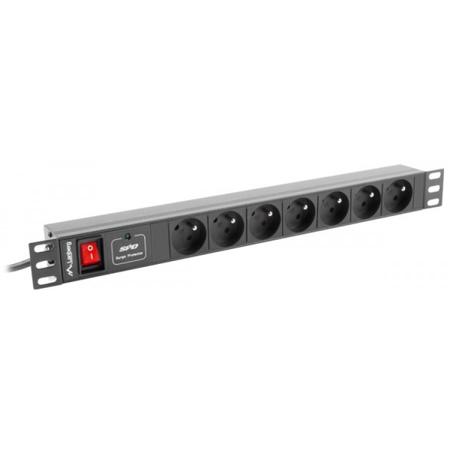 Listwa Zasilająca Rack PDU Lanberg 1U 16A 7x 230V Pl 2m Czarna