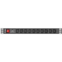 Listwa Zasilająca Rack PDU Lanberg 1U 10A 10x IEC C13 2m Czarna C14