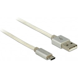 Kabel USB Micro Am-Bm 2.0 2m Srebrny Delock