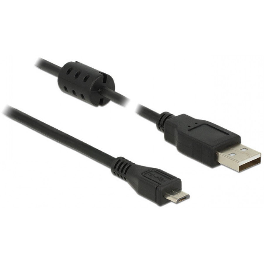 Kabel USB Micro Am-Bm 2.0 2m +FERRYT Czarny Delock