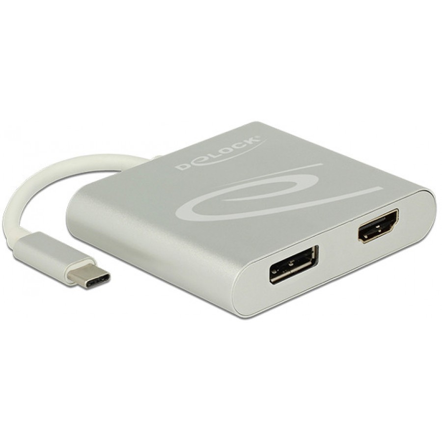 Splitter Video Delock USB Type-C->1x HDMI+1x Displayport Czarny