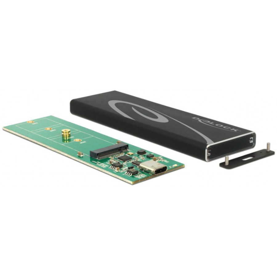 Obudowa SSD Zewnętrzna Delock M.2 Micro USB 3.1 Type-C Czarna