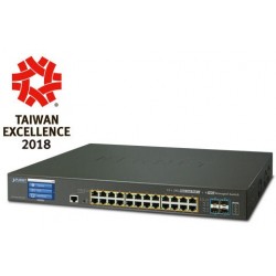 Switch Planet GS-5220-24PL4XV 24-Port POE 1000base-T+4port 10G TP/SFP+ Zarządzalny Dotykowy Ekran