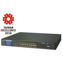 Switch Planet GS-5220-16UP2XVR 16-Port POE 1000base-T+2port 10G TP/SFP+ Zarządzalny Redundant Power