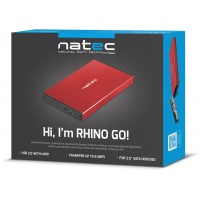 Obudowa HDD SSD Zewnętrzna Natec Rhino Go Sata 2.5" USB 3.0 Czerwona