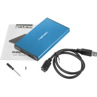 Obudowa HDD SSD Zewnętrzna Natec Rhino Go Sata 2.5" USB 3.0 Niebieska