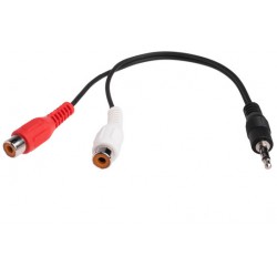 Kabel Audio Minijack 3.5mm(M) 3 Pin->2x RCA (Chinch)(F) 0.2m Lanberg 50-Pack