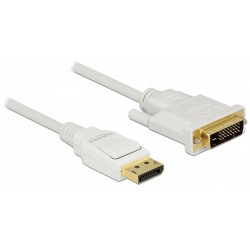 Kabel Displayport M V1.2-> DVI-D (24+1) 1m Biały Delock