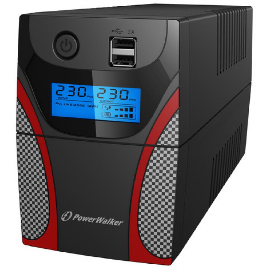 UPS Powerwalker Line-Interactive 650VA 2x 230V PL Out, RJ11 In/Out, USB, LCD, 2x Ładowarka GAMING