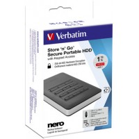 Dysk Zewnętrzny Verbatim Secure HDD 1TB 2.5" USB 3.1 Szyfrowany Czarny