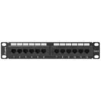 Patch Panel 12 Port 1u 10" Kat6 Czarny Lanberg