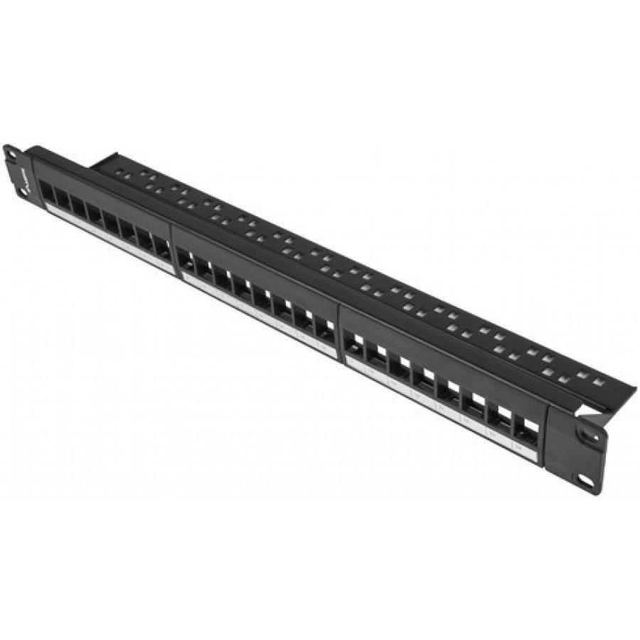 Patch Panel Pusty 24 Port 1u 19" Do Modułów Keystone Czarny Lanberg