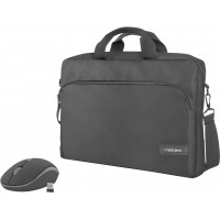 Torba Do Laptopa Natec Wallaroo 15.6" Czarna Z Myszką Bezprzewodową Czarną