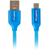 Kabel USB Micro-B(M)->A(M) 2.0 1m Niebieski Premium QC 3.0 Lanberg