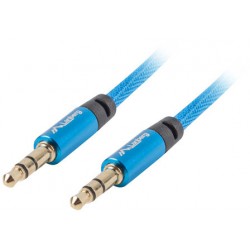 Kabel Audio Minijack 3.5mm M/M 3 Pin 2m Niebieski Premium Lanberg