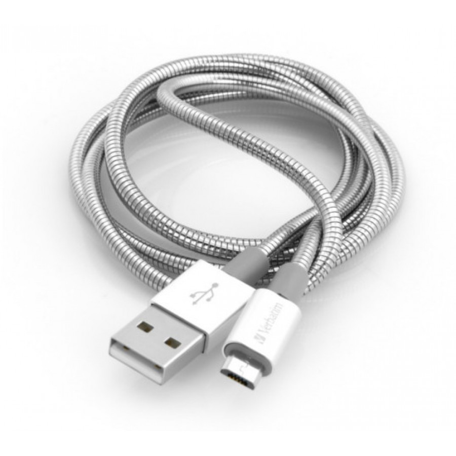 Kabel USB Micro-B(M)->A(M) 2.0 1m Srebrny Verbatim