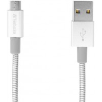 Kabel USB Micro-B(M)->A(M) 2.0 1m Srebrny Verbatim