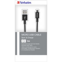 Kabel USB Micro-B(M)->A(M) 2.0 1m Czarny Verbatim