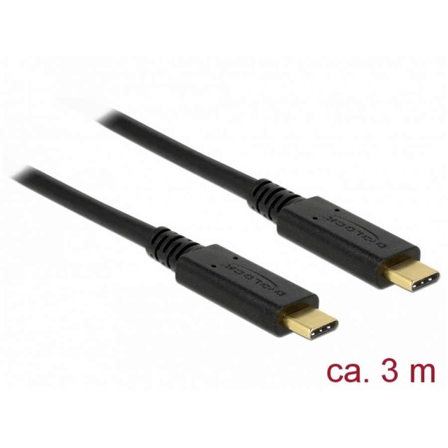 Kabel USB-C M/M 2.0 3m Czarny E-Marker Delock