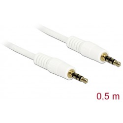 Kabel Audio Minijack 3.5mm M/M 4Pin 0.5m Biały Delock