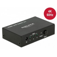 Switch Video Delock 3-Port HDMI Czarny + Zasilacz Delock