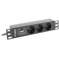 Listwa Zasilająca Rack PDU 10" Lanberg 1u 16A 3x Schuko 2m Czarna