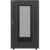 Szafa Instalacyjna Rack Stojąca 19" 27u 800x1000 Czarna Drzwi Perforowane Lcd Lanberg Flat Pack