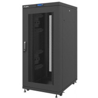 Szafa Instalacyjna Rack Stojąca 19" 27u 800x1000 Czarna Drzwi Perforowane Lcd Lanberg Flat Pack