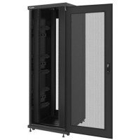 Szafa Instalacyjna Rack Stojąca 19" 37u 800x1000 Czarna Drzwi Perforowane Lanberg Flat Pack