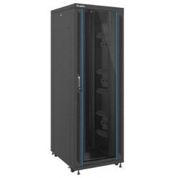 Szafa Instalacyjna Rack Stojąca 19" 37u 800x1000 Czarna Drzwi Szklane Lanberg Flat Pack