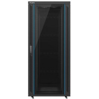 Szafa Instalacyjna Rack Stojąca 19" 37u 800x1000 Czarna Drzwi Szklane Lanberg Flat Pack