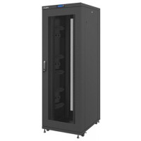 Szafa Instalacyjna Rack Stojąca 19" 37u 800x1000 Czarna Drzwi Perforowane Lcd Lanberg Flat Pack