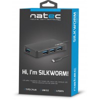 Hub USB 3.0 Natec Silkworm 4-Porty Czarny USB-C