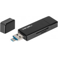 Czytnik Natec Earwig SD Micro SD USB 2.0, Micro USB, USB-C Czarny