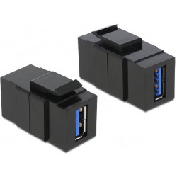 Moduł Keystone Gniazdo USB 3.0 A(F)->USB A(F) Do Puszki Montażowej Delock