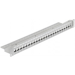 Patch Panel 24 Port 1u Do Modułów 19" Keystone Gray Delock