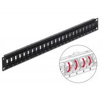 Patch Panel 24 Port 1u Do Modułów 19" Keystone Obrotowy Black Delock