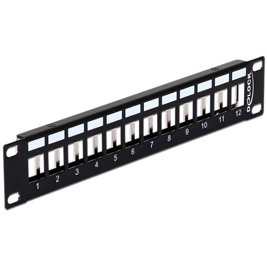 Patch Panel 12 Port 1u Do Modułów 10" Keystone Metal Black Delock