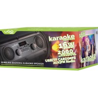 Głośnik Bluetooth Ugo Bazooka Karaoke 16W RMS Czarny Z Mikrofonem Boombox