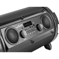 Głośnik Bluetooth Ugo Bazooka Karaoke 16W RMS Czarny Z Mikrofonem Boombox