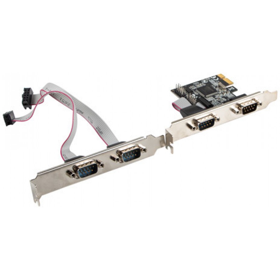 Karta PCI Express->Com 9pin X4 Lanberg + Śledzie Low Profile