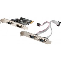 Karta PCI Express->Com 9pin X4 Lanberg + Śledzie Low Profile