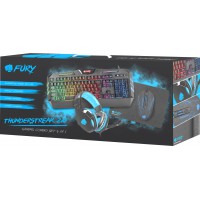 Zestaw Dla Graczy 4w1 Fury Thunderstreak 2.0 Klawiatura + Mysz + Słuchawki + Podkładka Hu Layout