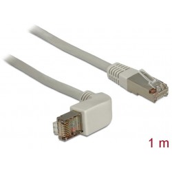 Patchcord Kat5e 1m Kątowy Wtyk Szary