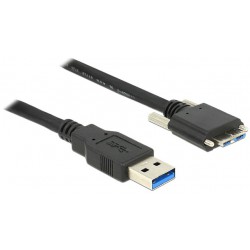 Kabel USB Micro-B(M) Ze Śrubami->A(M) 3.0 2m Czarny Delock