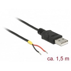 Raspberry Kabel USB-A(M) 2.0->2x Luźne Przewody VCC/GND 150cm Delock