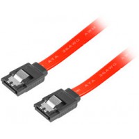 Kabel SATA Data III (6Gb/s) F/F 70cm Z Zatrzaskami Metalowymi Czerwony Lanberg