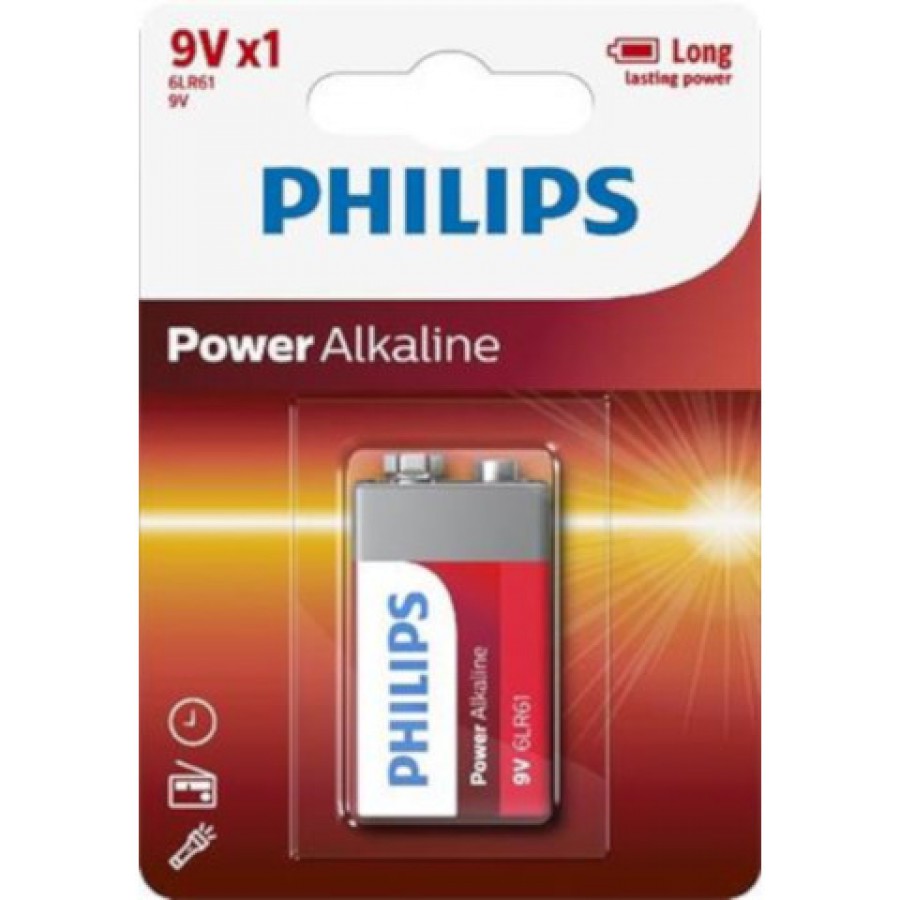 Bateria Philips Alkaliczna LR9 6LR61 9V Power 1 Szt Blister