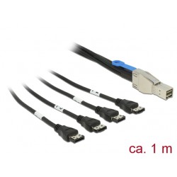 Kabel Sas Mini Hd Sff-8644(M)->4x Esata(F) 100cm Delock